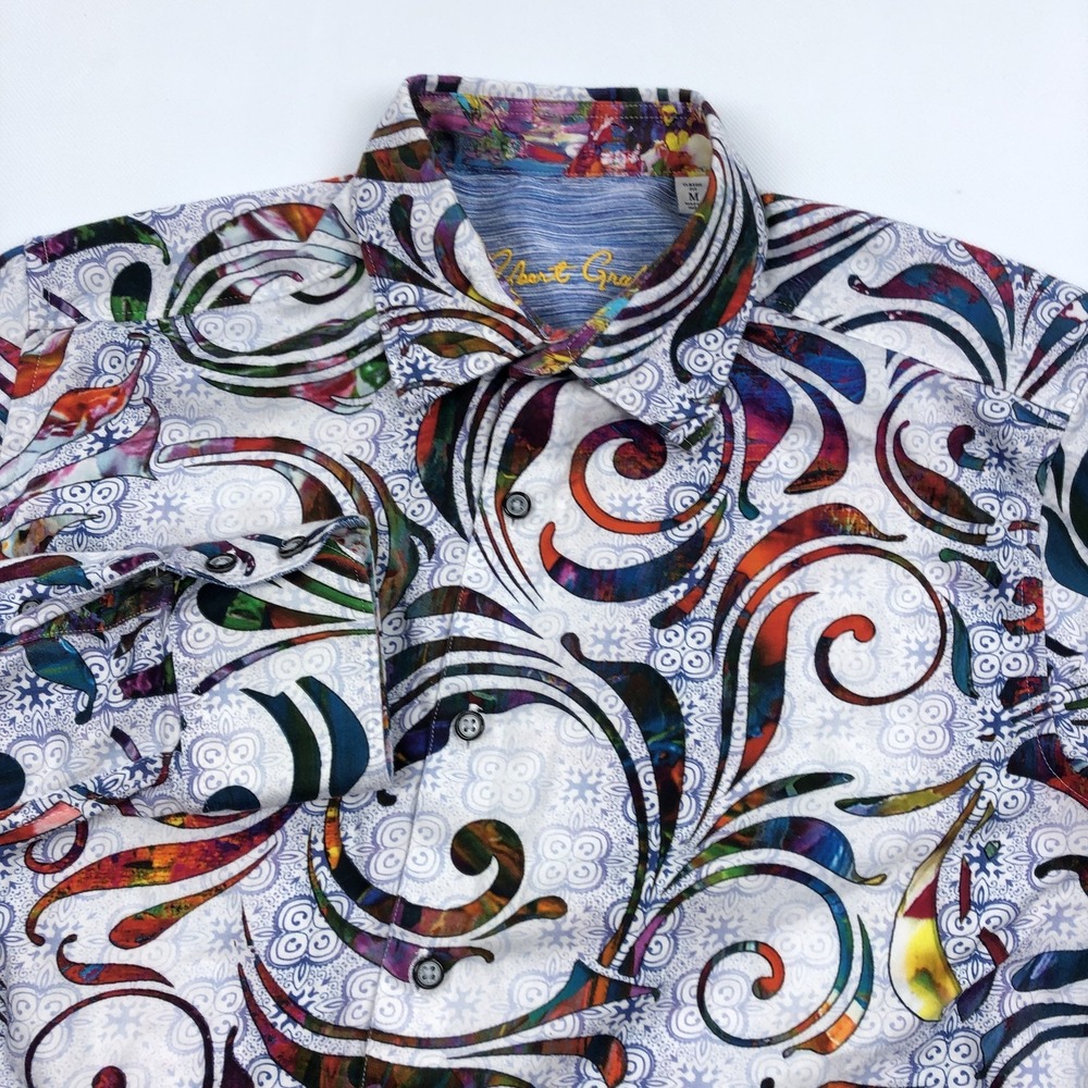 Robert Graham Men's M Tempo Long Sleeve Button Down Shirt Paisley - Picture 4 of 11